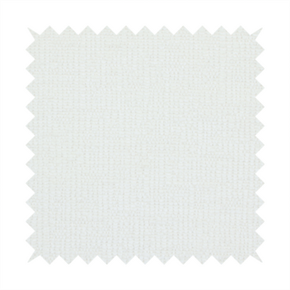 A textured fabric swatch in a crisp, clean white or off-white colour. The material features a dense, uniform nubby weave with a soft, matte finish, creating a bright and minimalist appearance.