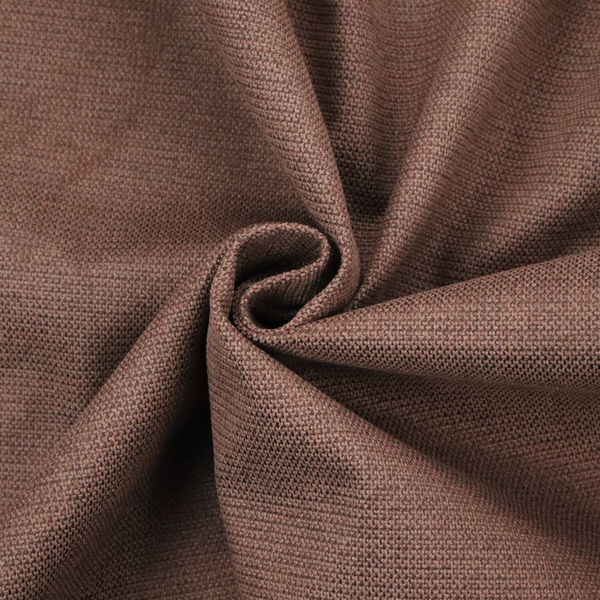 A textured dark terracotta brown fabric with a tight, uniform cross-weave.