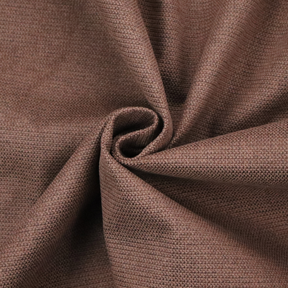 A textured dark terracotta brown fabric with a tight, uniform cross-weave.