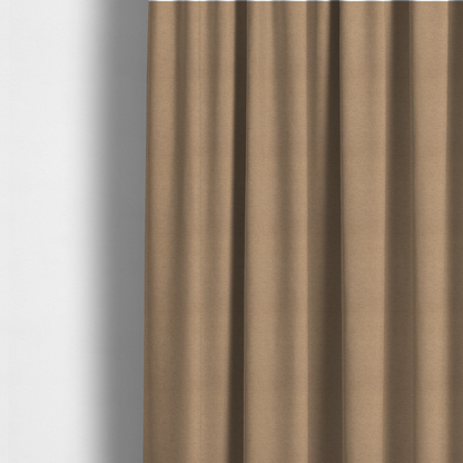 The fabric used to create these made-to-measure curtains is a textured beige fabric with a tight, uniform cross-weave.