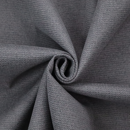 A textured charcoal grey fabric with a tight, uniform cross-weave.