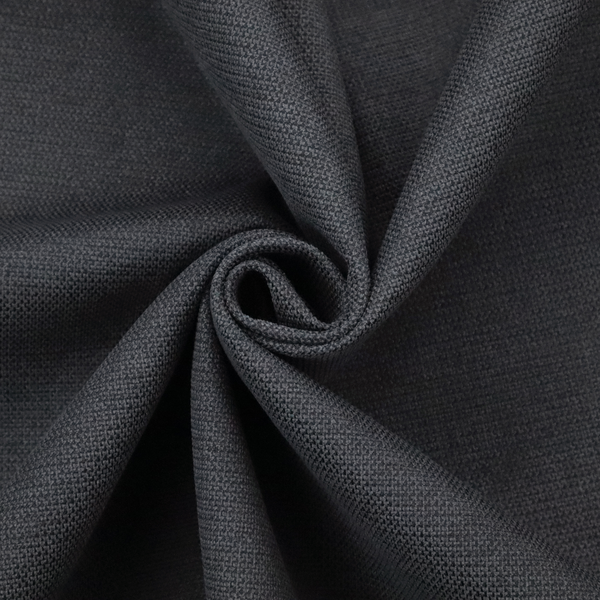A textured near-black fabric with a tight, uniform cross-weave.