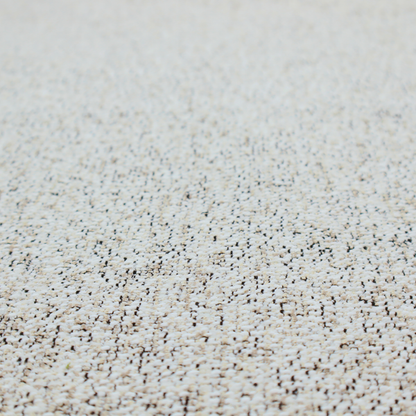 A cream, beige, and charcoal grey woven upholstery fabric swatch.