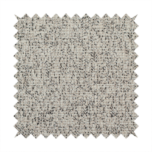 A textured taupe, beige, and charcoal woven fabric swatch.