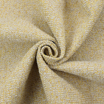 A textured yellow and beige woven fabric.