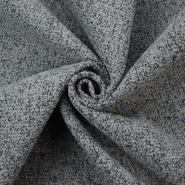 A multi-tonal grey and charcoal textured woven fabric swatch.