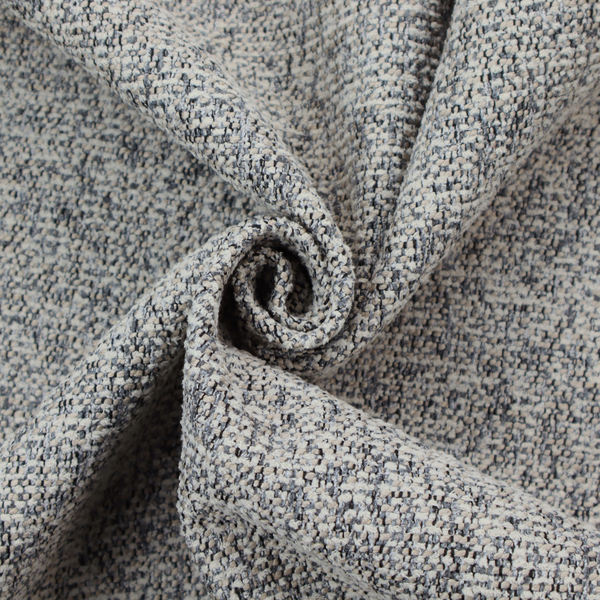 A multi-tonal light grey and cream textured woven fabric swatch.