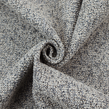 A multi-tonal light grey and cream textured woven fabric swatch.