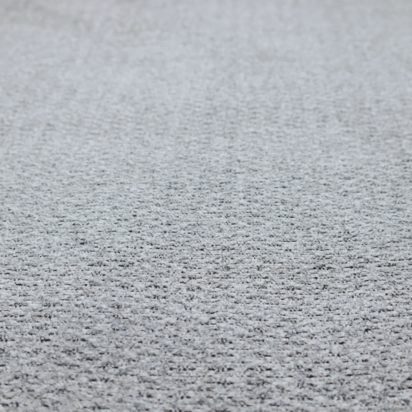 A textured light charcoal grey upholstery fabric with distinct darker horizontal weave lines.