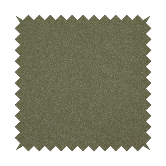 A Merida Suede upholstery fabric in a muted olive green or sage colour.