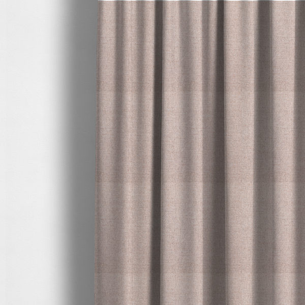 The fabric used to create these made-to-measure curtains is a finely textured weave in a soft blush-beige or oatmeal shade. The material features a subtle heathered effect mixed with fine beige, cream, and faint grey undertones throughout.