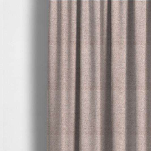 The fabric used to create these made-to-measure curtains is a finely textured weave in a soft blush-beige or oatmeal shade. The material features a subtle heathered effect mixed with fine beige, cream, and faint grey undertones throughout.