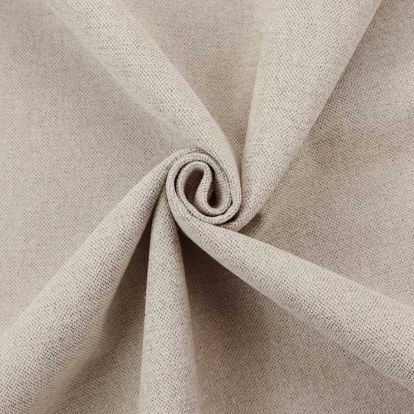 A finely textured weave in a soft greige or light stone shade. The material features a subtle heathered look with tiny flecks of pale grey, cream, and beige undertones throughout.