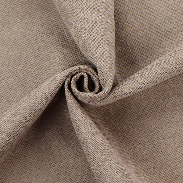 A finely textured weave in a warm taupe or light brownish-grey shade. The material features a subtle heathered look with finely blended threads of tan, cream, and soft brown undertones throughout.