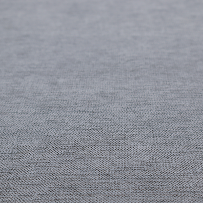 A finely textured weave in a medium steel grey or slate grey shade. The material features a subtle heathered look with finely blended threads of cool grey, soft charcoal, and muted blue-grey tones throughout.