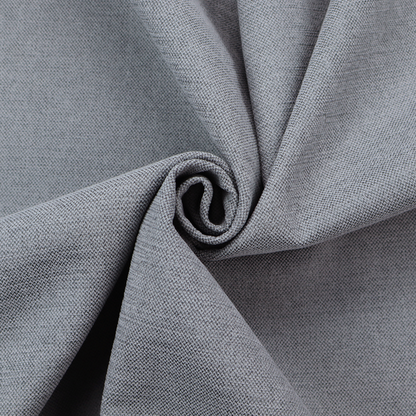 A finely textured weave in a medium mineral grey or cool slate shade. The material features a subtle heathered look with finely blended threads of classic grey, white, and faint charcoal undertones throughout.