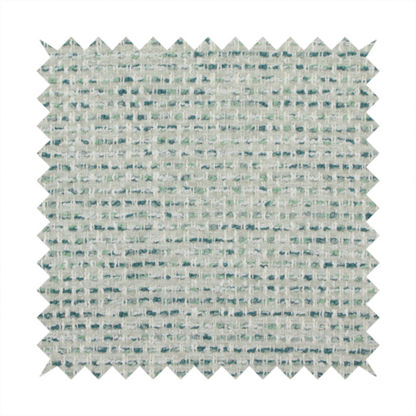 The material features a dense, multi-toned weave with a light cream or off-white background, intricately interlaced with horizontal flecks of teal, mint green, and soft grey threads throughout.