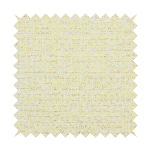 The material features a dense, light-toned weave with a pale cream base, subtly interlaced with horizontal flecks of soft pastel yellow and light beige threads throughout.