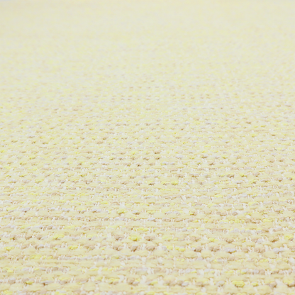 The material features a dense, light-toned weave with a pale cream base, subtly interlaced with horizontal flecks of soft pastel yellow and light beige threads throughout.