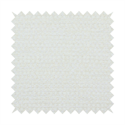 The material features a dense, minimalist weave in a uniform bright cream or off-white colour, highlighting the subtle horizontal texture of the interlaced threads.