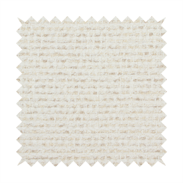 The material features a dense, neutral weave with a light cream base, subtly interlaced with horizontal flecks of soft beige and oatmeal-coloured threads throughout.