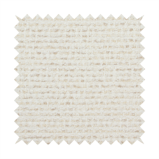 The material features a dense, neutral weave with a light cream base, subtly interlaced with horizontal flecks of soft beige and oatmeal-coloured threads throughout.