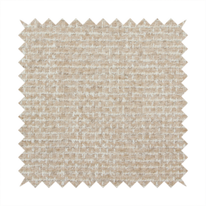 The material features a dense, multi-toned neutral weave with a warm beige and oatmeal base, intricately interlaced with horizontal flecks of crisp white threads throughout.