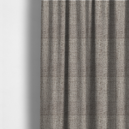 The fabric used to create this handmade cushion is a material features a dense, multi-toned weave with a cool taupe and light brown base, intricately interlaced with horizontal flecks of cream and off-white threads throughout.