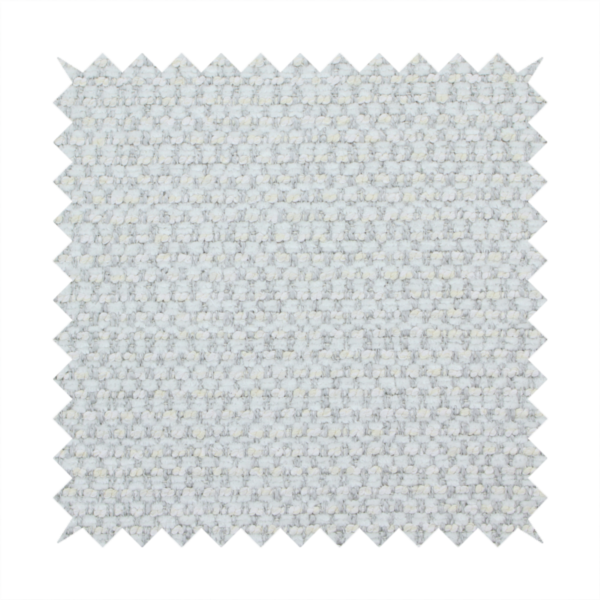 The material features a dense, multi-toned neutral weave with a pale grey and silver-toned base, intricately interlaced with horizontal flecks of soft cream and off-white threads throughout.