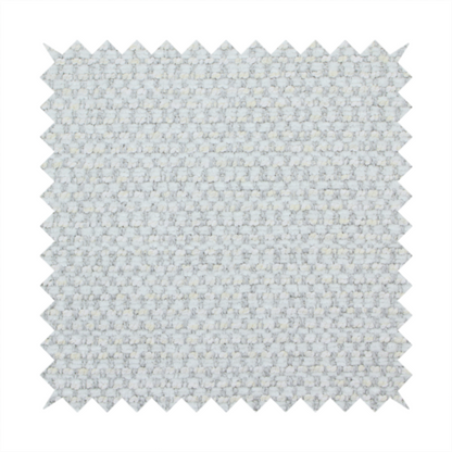 The material features a dense, multi-toned neutral weave with a pale grey and silver-toned base, intricately interlaced with horizontal flecks of soft cream and off-white threads throughout.