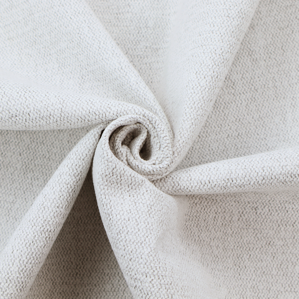 A light grey or off-white woven fabric with a fine, textured basket weave pattern.