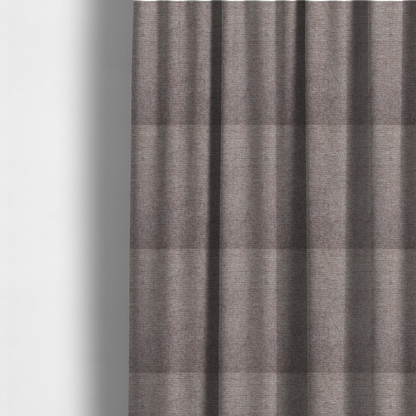 The fabric used to create these made-to-measure curtains is a mocha brown or mink-coloured woven fabric with a fine, heathered texture.
