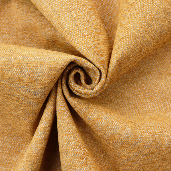A vibrant mustard yellow woven fabric with a fine, heathered texture.