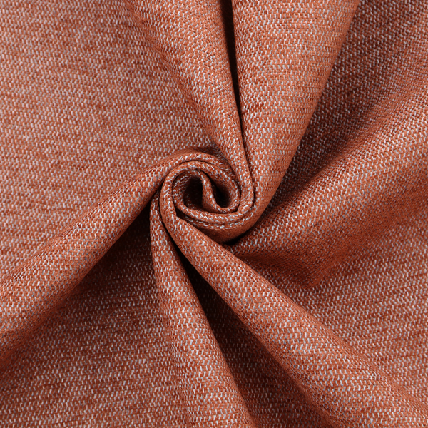 A vibrant terracotta orange woven fabric with a fine, heathered texture.