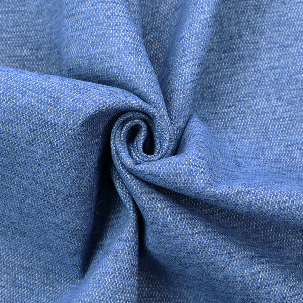 A vibrant mid-blue woven fabric with a fine, heathered texture.
