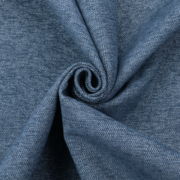 A dark denim blue woven fabric with a fine, heathered texture.