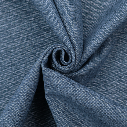 A dark denim blue woven fabric with a fine, heathered texture.