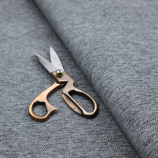 A charcoal grey woven fabric with a fine, heathered texture.