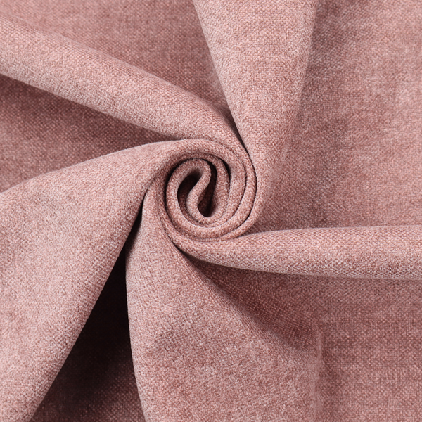 A fine, woven upholstery fabric in a soft, muted dusty pink tone, featuring a consistent and textured surface pattern.