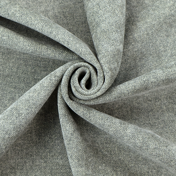 A fine, woven upholstery fabric in a cool, sophisticated slate grey tone, featuring a consistent and textured surface pattern.