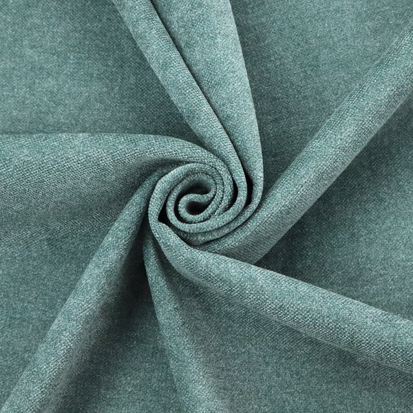 A fine, woven upholstery fabric in a rich, calming teal or muted blue-green tone, featuring a consistent and textured surface pattern.