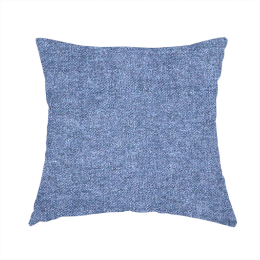 The fabric used to create this handmade cushion is a fine, woven upholstery fabric in a deep, classic navy blue tone, featuring a consistent and textured surface pattern.