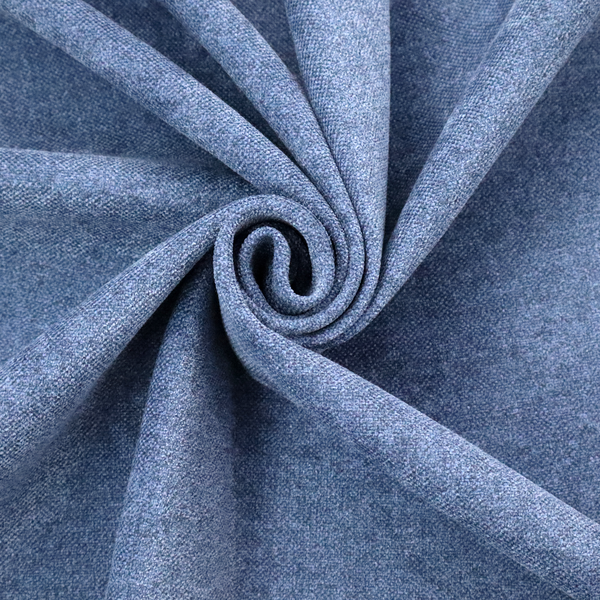 A fine, woven upholstery fabric in a deep, classic navy blue tone, featuring a consistent and textured surface pattern.