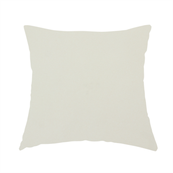 The fabric used to create this handmade cushion is a solid pearl-coloured fabric texture with a fine, smooth weave.