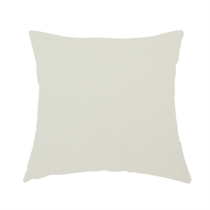 The fabric used to create this handmade cushion is a solid pearl-coloured fabric texture with a fine, smooth weave.