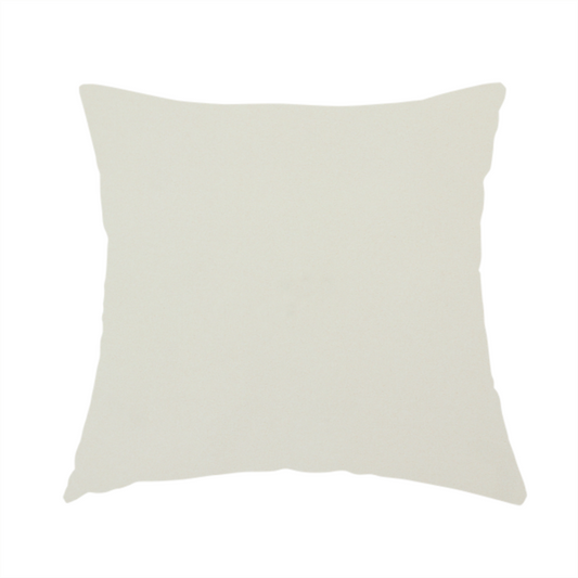 The fabric used to create this handmade cushion is a solid pearl-coloured fabric texture with a fine, smooth weave.
