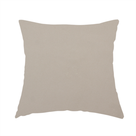 The fabric used to create this handmade cushion is a solid taupe-coloured Hallstatt faux leather fabric texture with a smooth, fine finish.