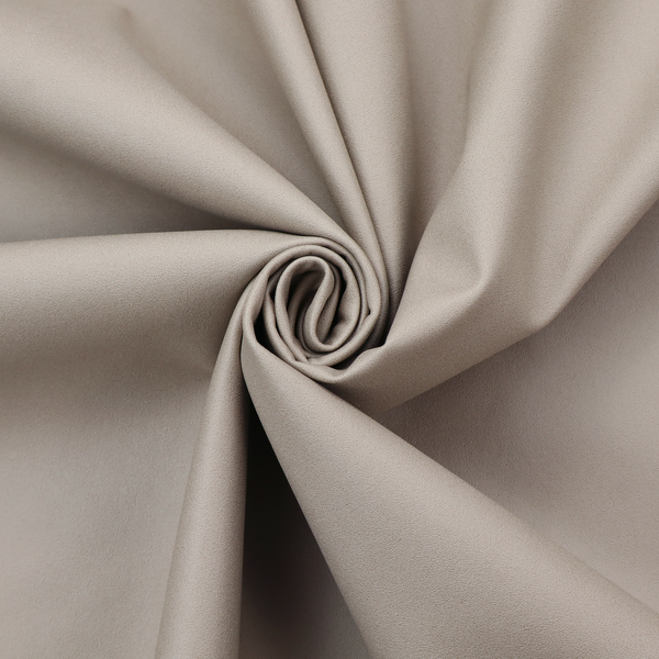 A solid taupe-coloured Hallstatt faux leather fabric texture with a smooth, fine finish.