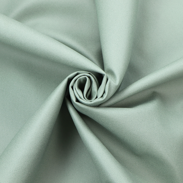 A solid sage green-coloured Hallstatt faux leather fabric texture with a smooth, fine finish.
