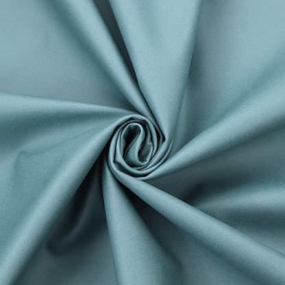 Plain, solid blue-coloured Hallstatt faux leather fabric texture with a smooth, fine finish.
